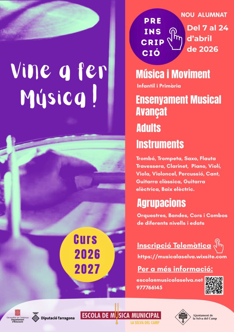 Cartell Preinscripcions EMM 26-27